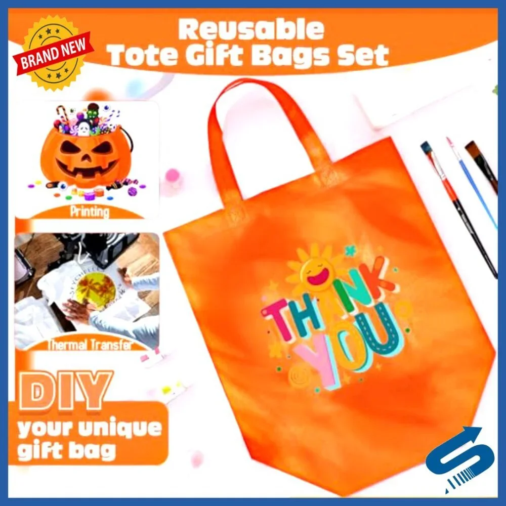 Large Reusable Grocery Tote Bags Foldable Portable Non Woven Fabric